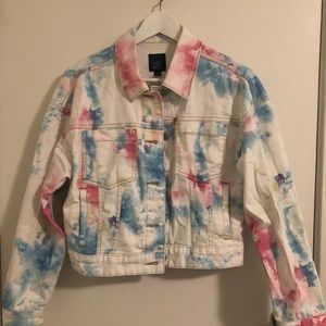 Tie Dye Cropped Jean Jacket